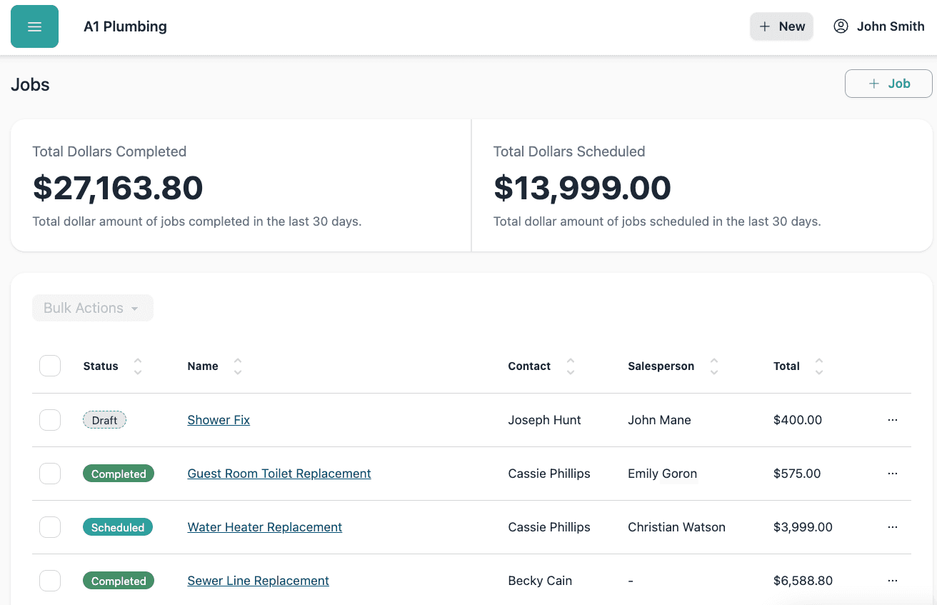 Job tracking